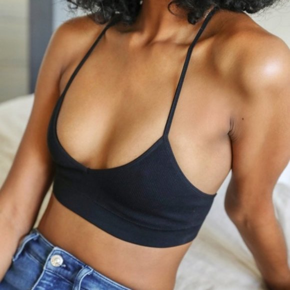 New! Black Flower Bloom Mesh Tattoo Bralette - Picture 3 of 8